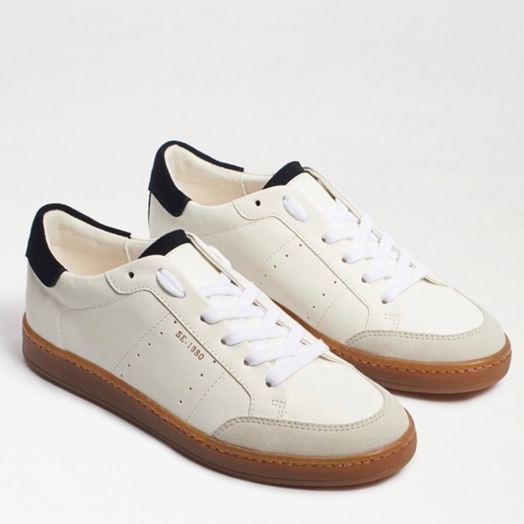 Sam Edelman Josi Sneaker Cream & Black Lace Up Women’s Size 9.5 - Picture 1 of 11